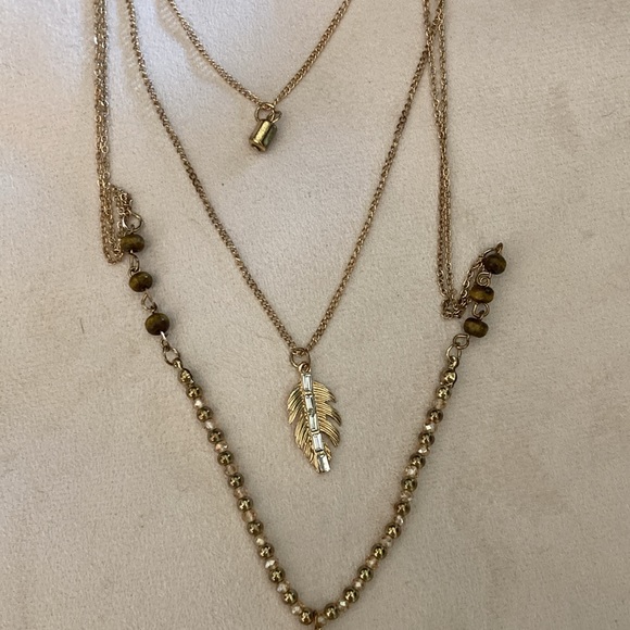 3 strand long necklace with tiger eye beads - Picture 4 of 6